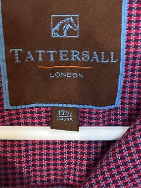 Tattersall London Men’s Pink/Purple & Blue Check Dress Shirt